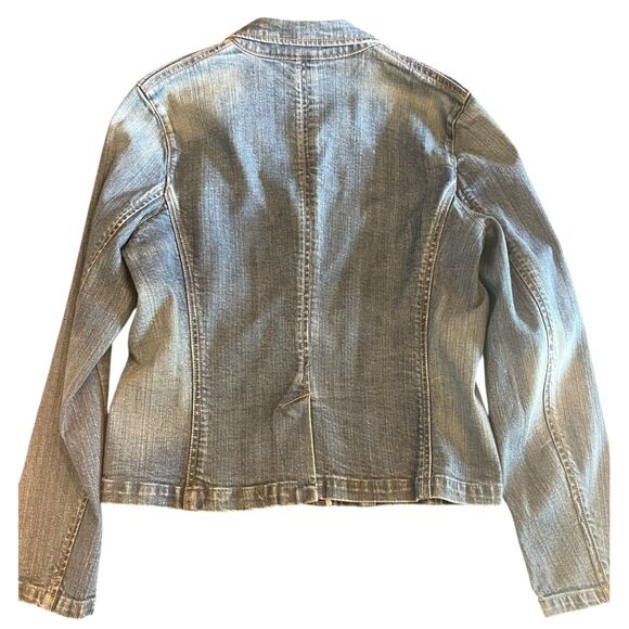 Vintage GAP Y2K Jean Jacket Size 14 Stretch Denim Classic Preppy Coastal Grandma - Picture 11 of 15